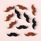 Silicone Focal Beads Beard Handlebar Mustache Textured Curved 20pcs 12