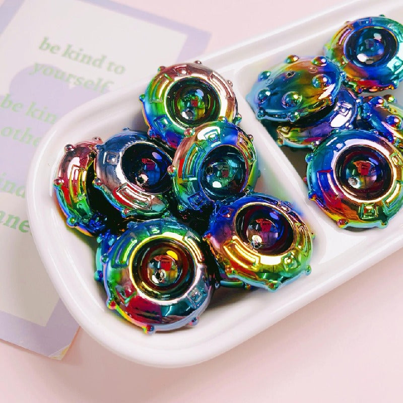 Candy Frisbee Acrylic Beads 30mm Glossy Pastel Rainbow 10pcs 3