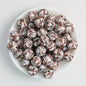 15mm Quail Egg Pattern Priented Silicone Round Beads 50pcs 2