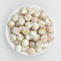Floral Pattern 15mm Silicone Beads Light Color Printed Design 50pcs 2