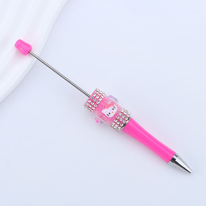 Beadable Pen with Kitty and Rhinestone  19