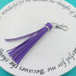 PU Leather Tassel Keychain 9cm Strips Silver Lobster Clasp 17