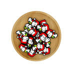 Silicone Focal Beads Christmas Snoopy Holding Green Gift 20pcs 2