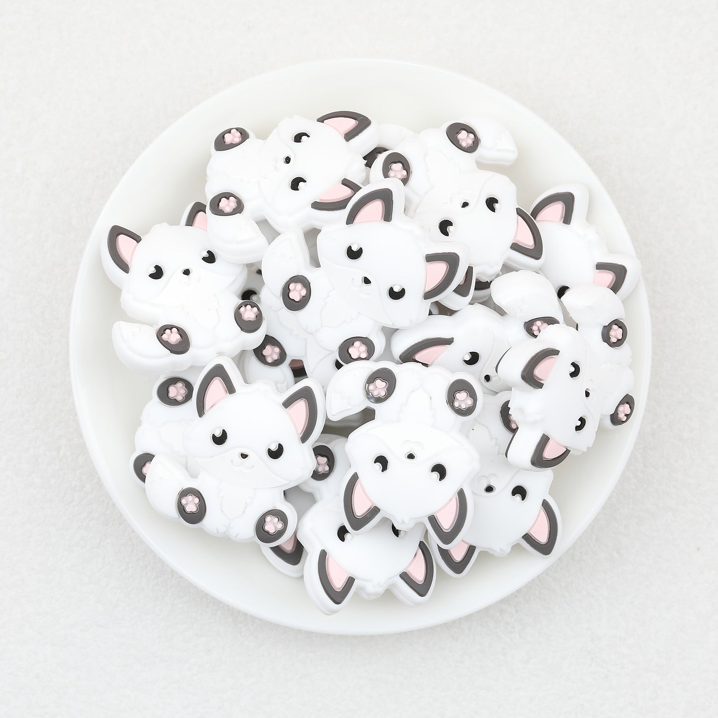 Cute Sitting Fox Silicone Focal Beads 20pcs 3