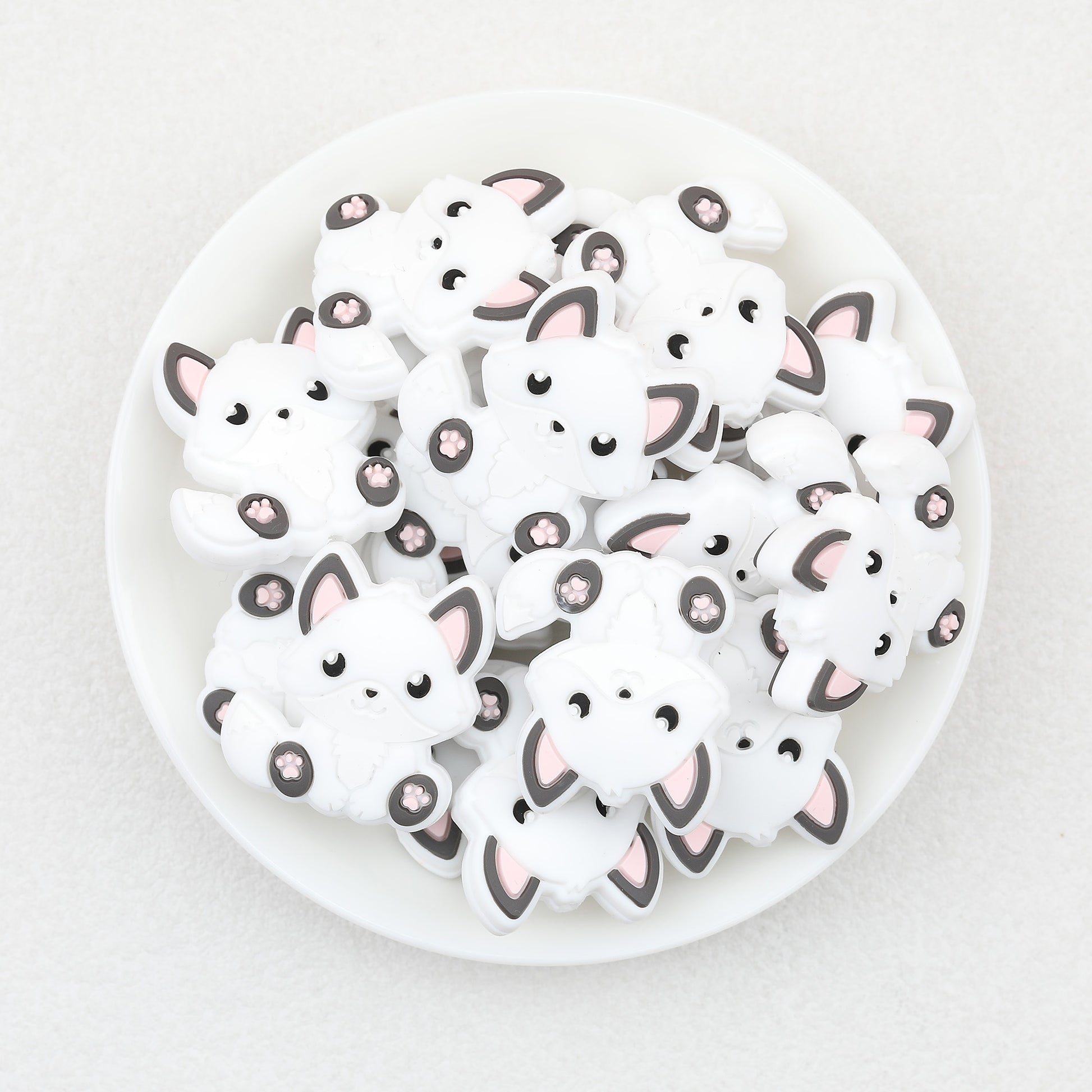 Cute Sitting Fox Silicone Focal Beads 20pcs 3