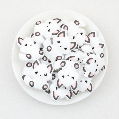 Cute Sitting Fox Silicone Focal Beads 20pcs 3