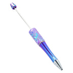 Iridescent Glitter Plastic Beaded Pen Wholesale, UV Gradient Sequin Ballpoint, 15 cm
