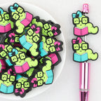Glasses Caterpillar Reading Silicone Focal Beads 20 pcs