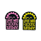 Silicone Focal Beads Little Miss Fucking Sunshine Pink and Yellow Text 20pcs