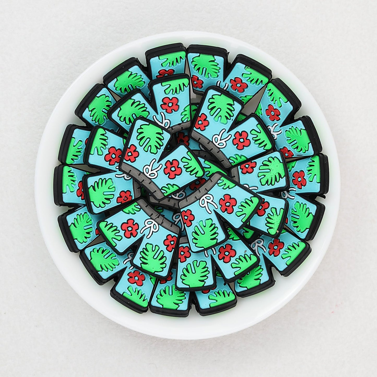 Summer Style Silicone Focal Beads Tropical Shorts Pattern 20pcs