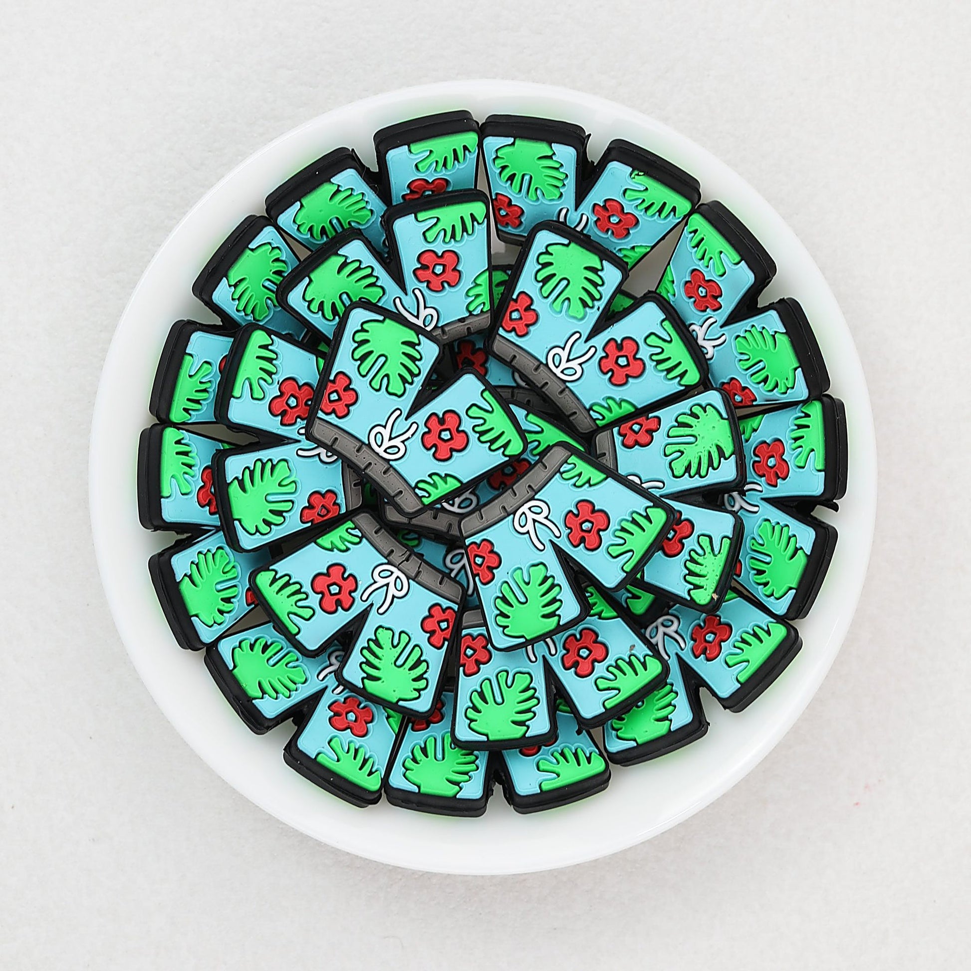 Summer Style Silicone Focal Beads Tropical Shorts Pattern 20pcs