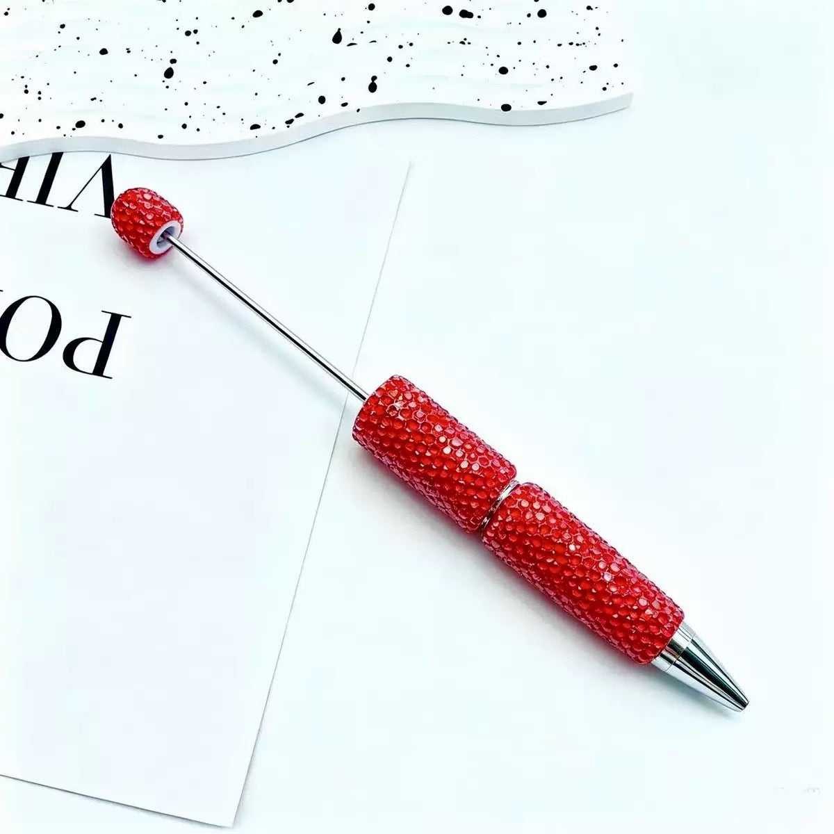 Beadable Pen Wholesale, Colorful Full Rhinestone Design Glass Decoration