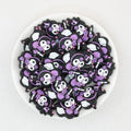 Halloween Purple Character Riding a Broom Silicone Focal Beads 20pcs 2