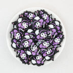 Halloween Purple Character Riding a Broom Silicone Focal Beads 20pcs 2