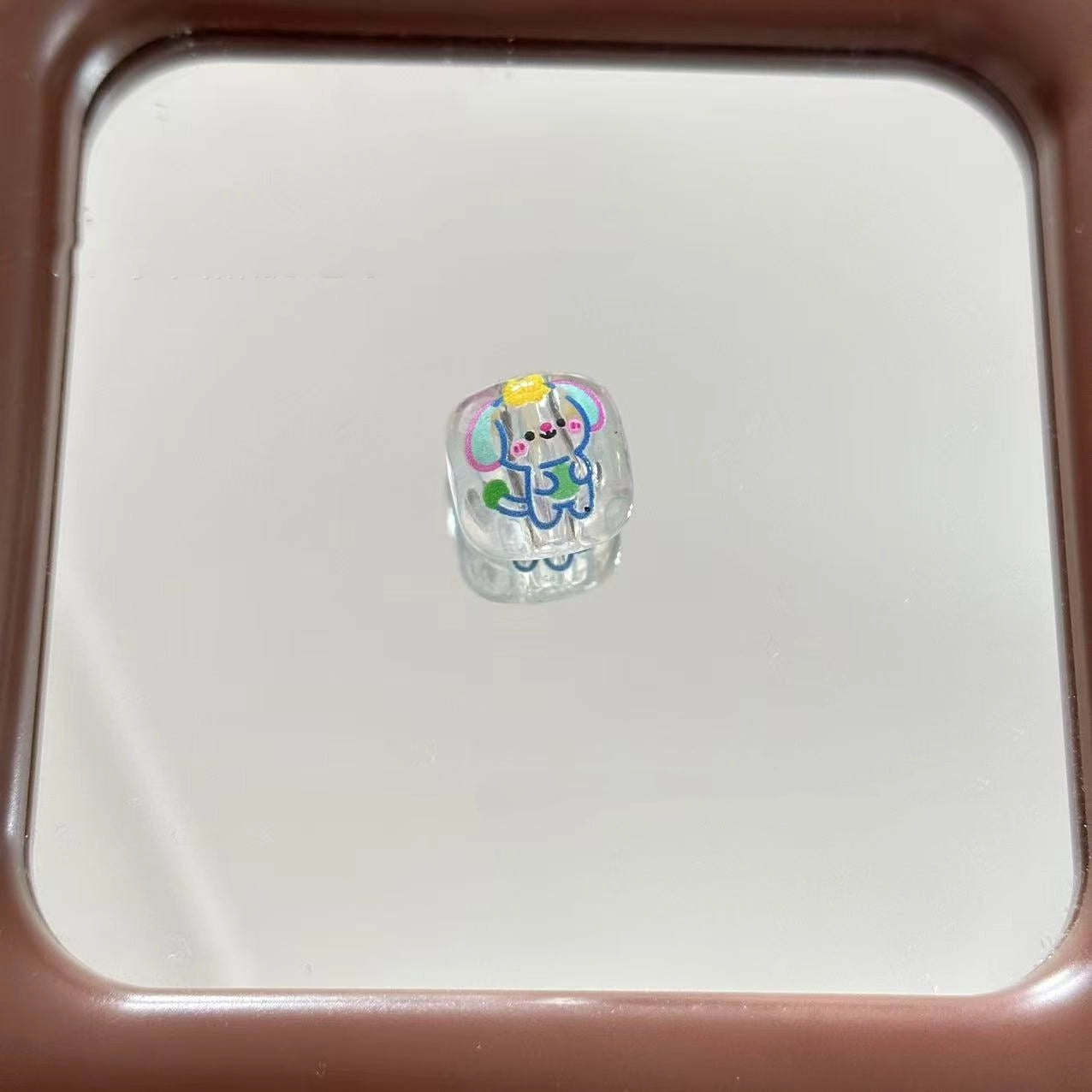 Clear Square Acrylic Beads 16mm Puppy and Kitten Pattern 10pcs 4