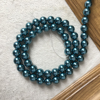 Pearl Glass Beads 10mm Imitation Smooth Lustrous 40pcs 10