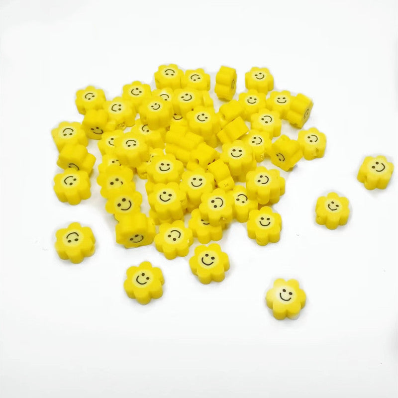 Animal and Plant Series Flat Clay Beads Colorful Polymer 100pcs 16