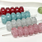 Glitter Resin Donut Spacer Beads 14x7.5mm Hole 5mm 100pcs 4