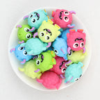  3D Cute Horned Monster Silicone Focal Beads 20Pcs 2
