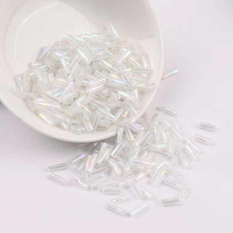 Plating Metallic Color Twisted Bugle Glass Beads 6mm 2500pcs 13