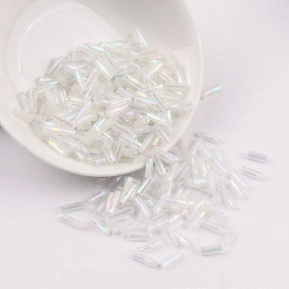 Plating Metallic Color Twisted Bugle Glass Beads 6mm 2500pcs 13