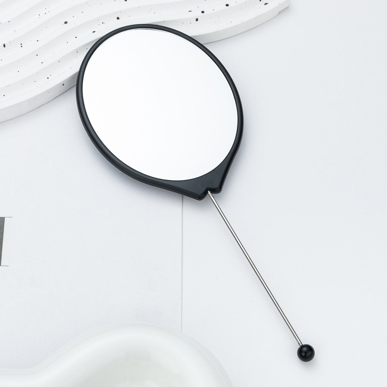 Beadable Plastic Mirror Handheld Oval