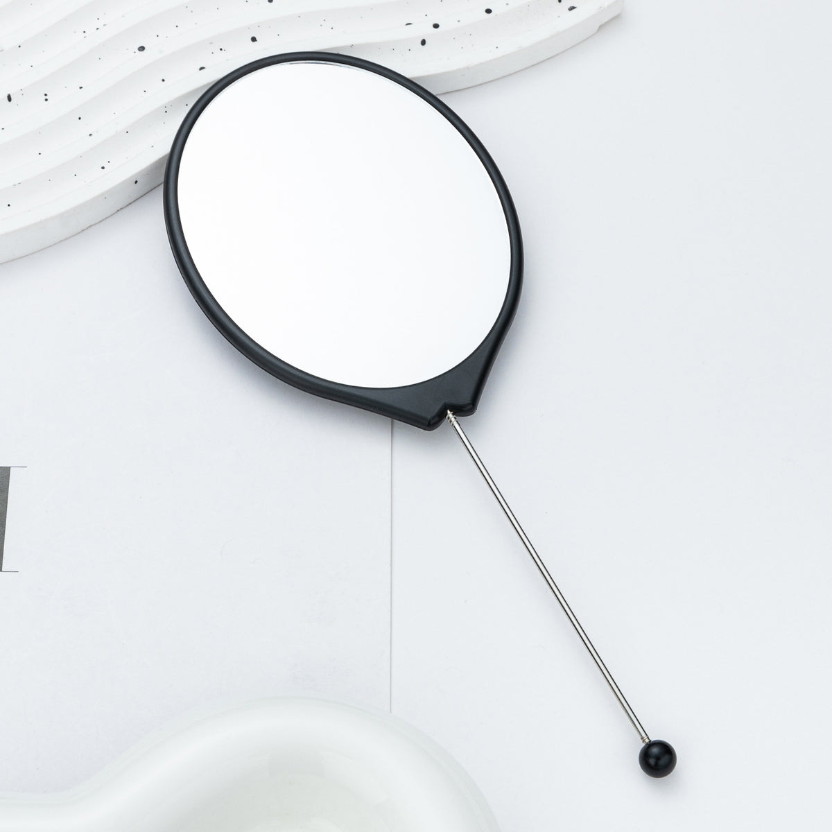 Beadable Plastic Mirror Handheld Oval