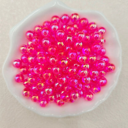 Plating Round Acrylic Beads 12mm Iridescent Transparent 550pcs 9