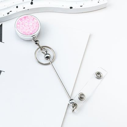 Beadable Badge Bar Reels With Glitter