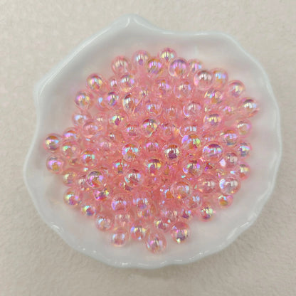 Plating Round Acrylic Beads 12mm Iridescent Transparent 550pcs 7