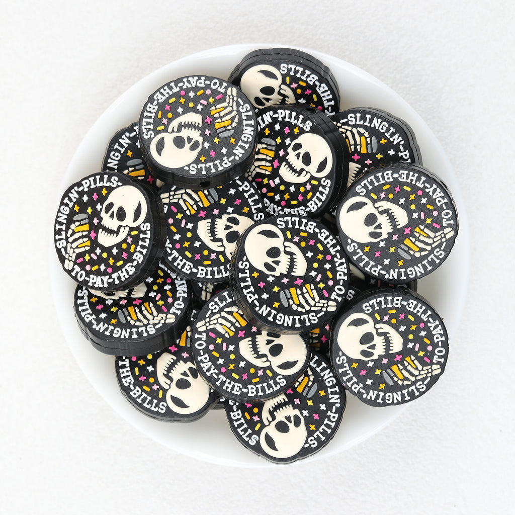  Slinging Pills To Pay The Bills Silicone Focal Beads 20Pcs 2