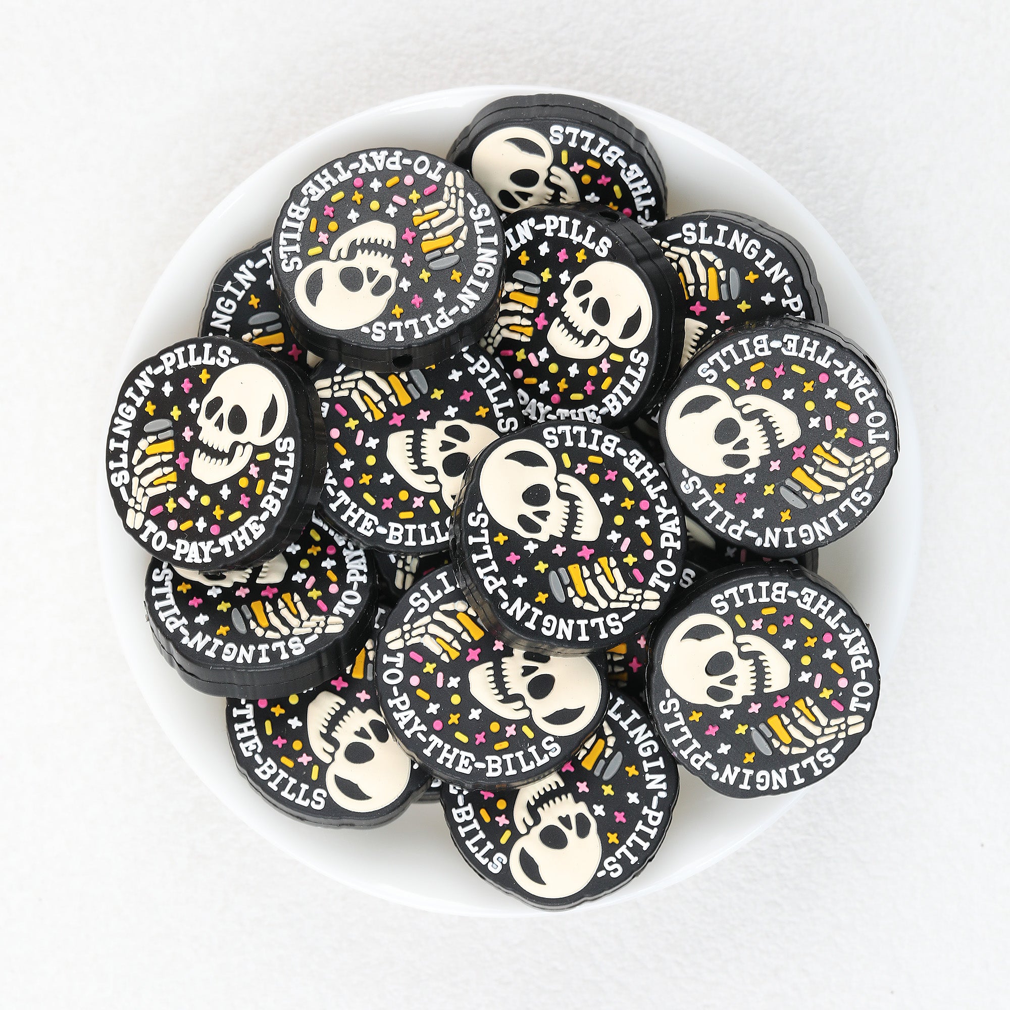  Slinging Pills To Pay The Bills Silicone Focal Beads 20Pcs 2