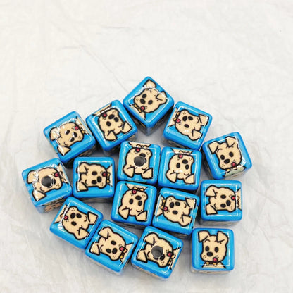 Osamu Harada Series Square Acrylic Beads 14mm Pattern 10pcs 8