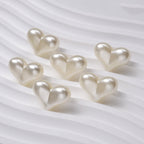 Imitation Pearl Heart Acrylic Beads 22mm Creamy Smooth Finish 100pcs 2