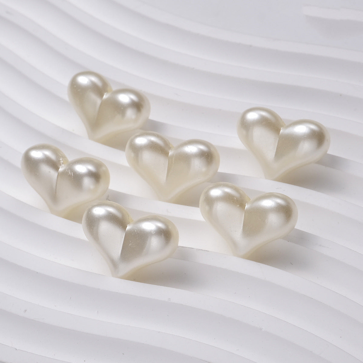Imitation Pearl Heart Acrylic Beads 22mm Creamy Smooth Finish 100pcs 2