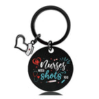 Stainless Steel Nurse Nursing Heart Cap Charm Color Printing Keychain