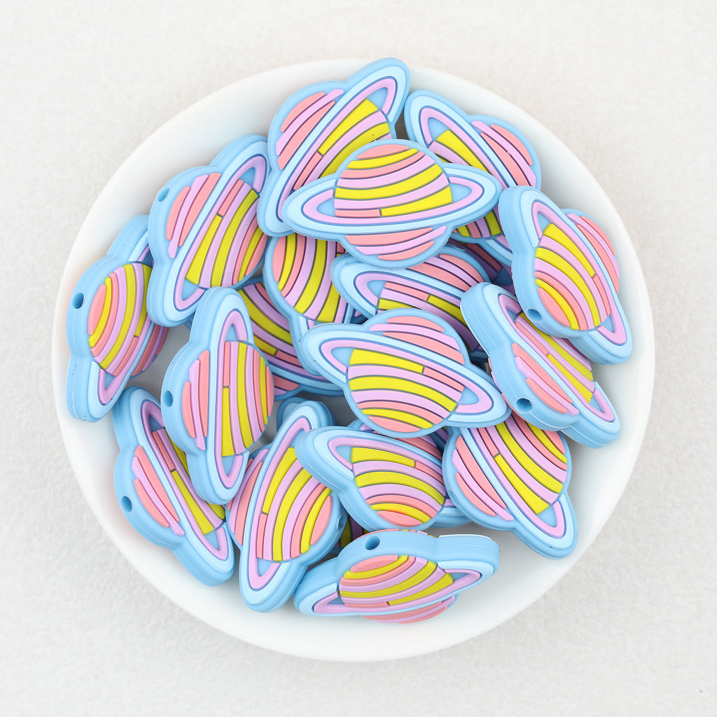 Colorful Planet Silicone Focal Beads 20Pcs  3