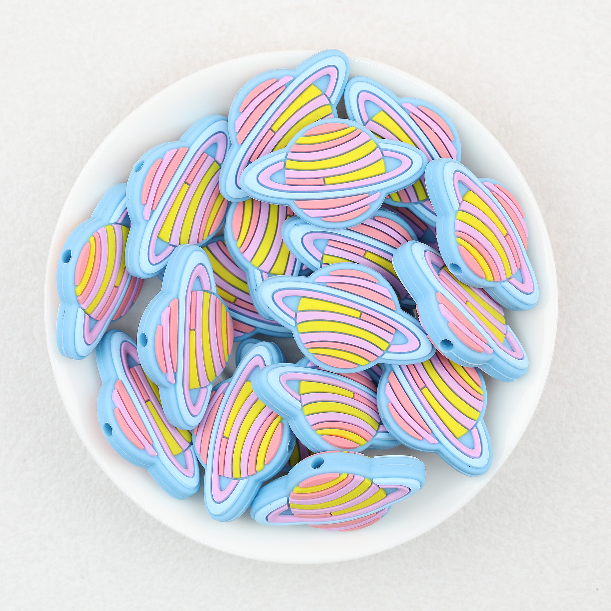 Colorful Planet Silicone Focal Beads 20Pcs  3