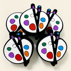 Silicone Focal Beads Drawing Board Paint Palette with Brushes 20pcs