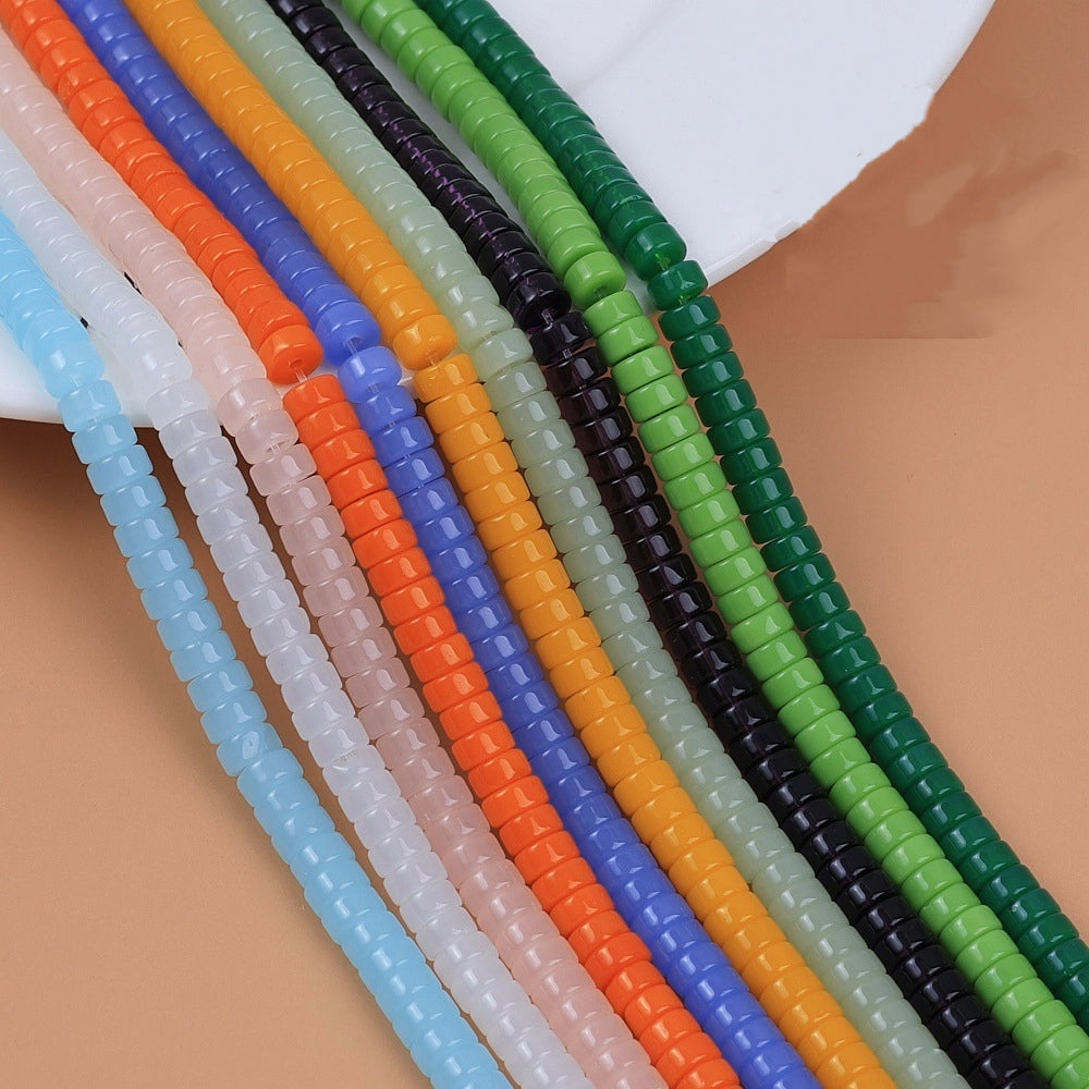 Glass Cylindrical Spacer Beads 6mm Mini 100pcs