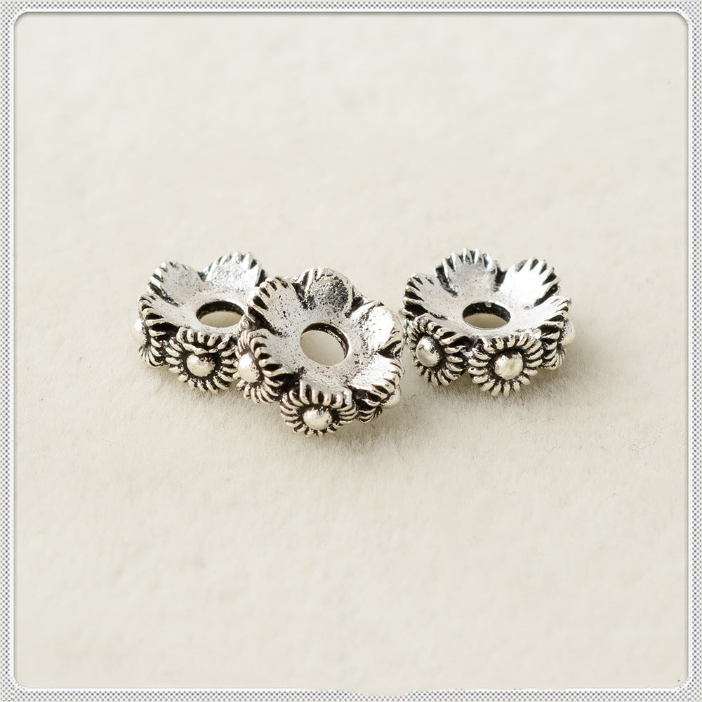 Alloy Sunflower Wreath Spacer Beads 9mm Tibetan Silver Style 100pcs 2