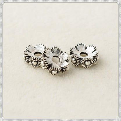 Alloy Sunflower Wreath Spacer Beads 9mm Tibetan Silver Style 100pcs 2