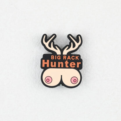 Silicone Focal Beads Big Rack Hunter Deer Antler Bold Text 20pcs