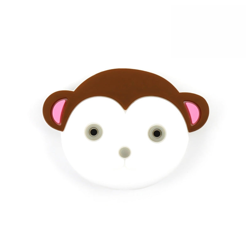 Silicone Focal Beads Monkey Face Rounded Ears 20pcs 7