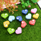 Love Heart Silicone Beads Printed Design 20pcs 2