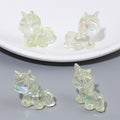 Painted Unicorn Acrylic Beads 25x26mm Pastel Iridescent Shine 4pcs 6