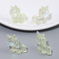 Painted Unicorn Acrylic Beads 25x26mm Pastel Iridescent Shine 4pcs 6