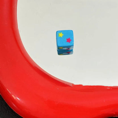 Star Printing Acrylic Square Beads 10mm Two-Color Glossy 20pcs 4