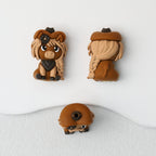 Silicone 3D Focal Beads Braided Pony Light Coffee 20pcs