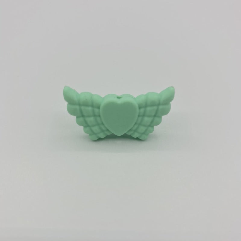 Wing Silicone Beads Mixed Colors 20pcs 7